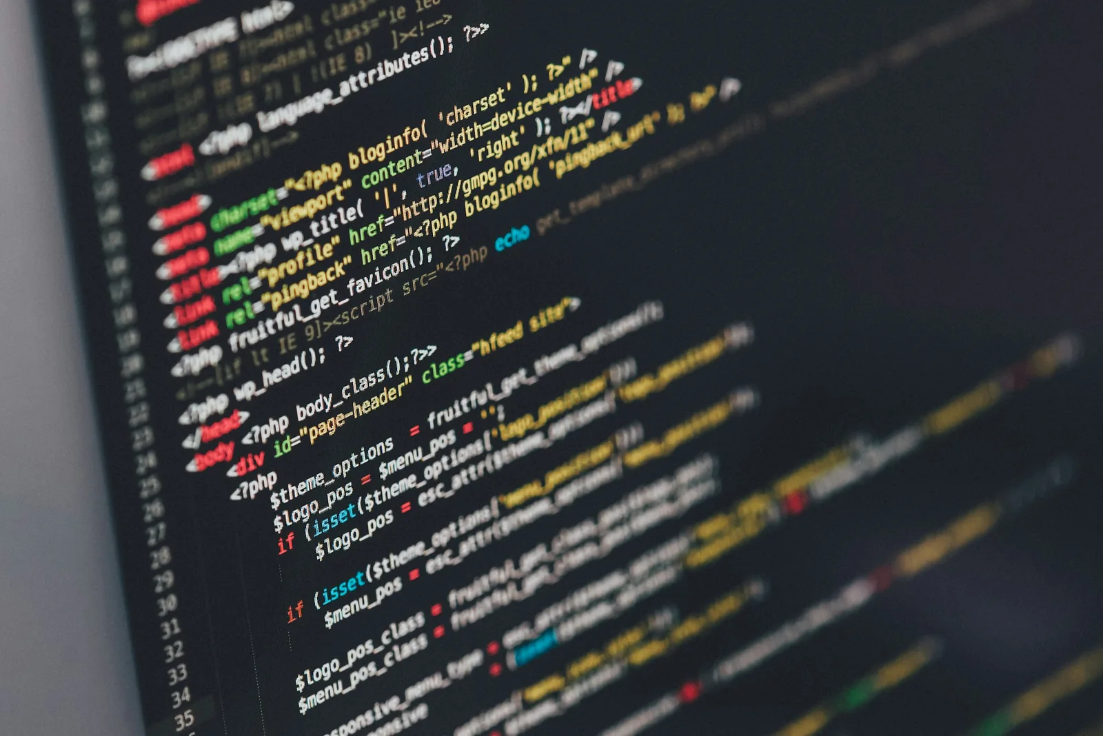 Computer monitor displaying software source code